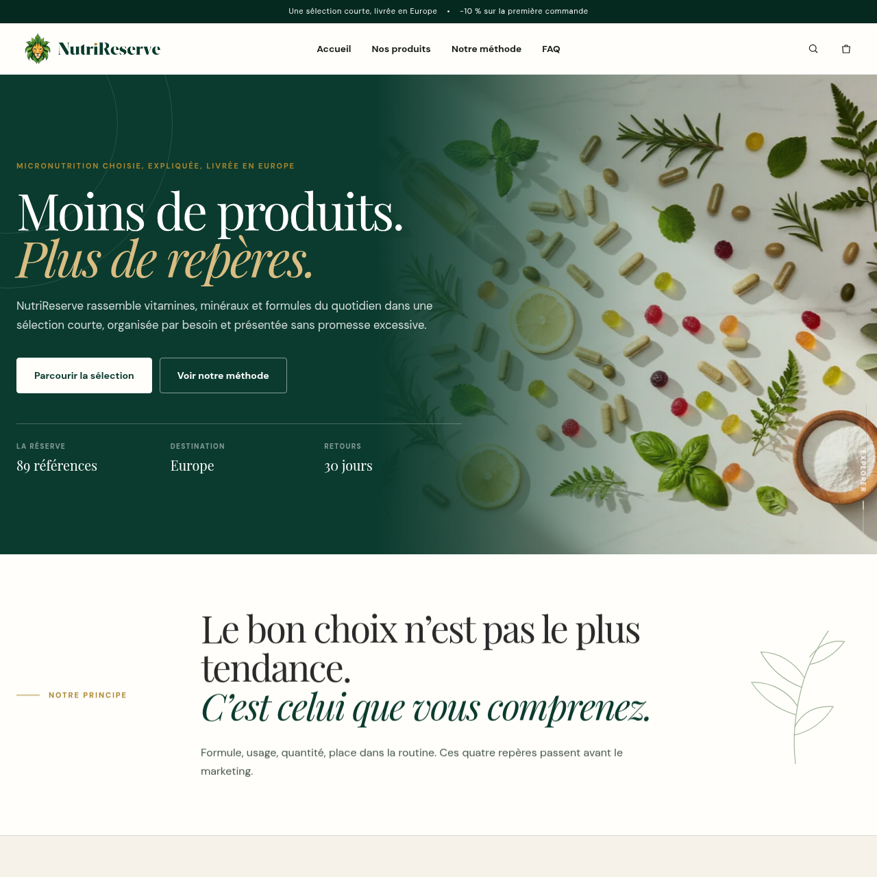 Screenshot of www.nutrireserve.com